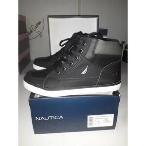 Nautica Boy's Youth Size 4 Boots MURRAY BLACK GREY IVORY CREAM NEW (SHELF8)